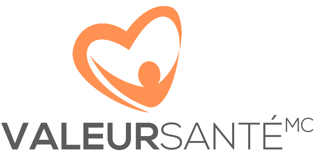 Logo Valeur-santé orange en forme de cœur